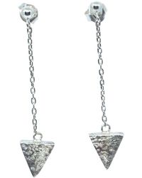 Tg-Jewellery by Tamara Gervasio - Sterling Hammered Triangle Drop Earrings – Handmade Modern Minimalist Design - Lyst