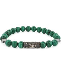 Ebru Jewelry - Malachite & Sterling Unique Evil Eye Symbol Beaded Bracelet - Lyst