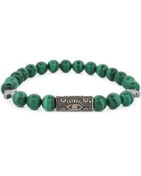 Ebru Jewelry - Malachite & Sterling Unique Evil Eye Symbol Beaded Bracelet - Lyst