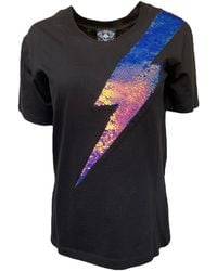 Any Old Iron - Iridescent Oil Slick Sequin Lightning T-Shirt - Lyst