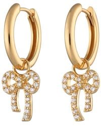 Scream Pretty - Bow Charm Hoops - Lyst
