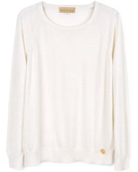 Bel Cashmere - Chelsea Cashmere And Silk Ivory Sweater - Lyst