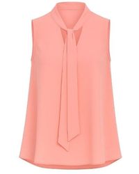 Conquista - Peach Sleeveless Tie Detail Top - Lyst