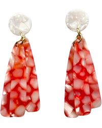 CLOSET REHAB - Petal Drop Earrings In Red Hot - Lyst