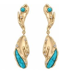 Rare Matters Jewelry - Sculptural Leaf Drop Cz Organic Earrings - Lyst