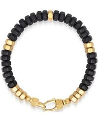 Nialaya - Hexagon Beaded Bracelet With Onyx And - Lyst