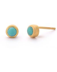 Nellou Jewellery - Mini Gem Dot December Birthstone Earrings Plated Sterling - Lyst