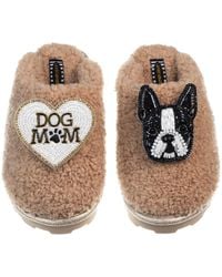 Laines London - Teddy Closed Toe Slippers With Buddy The Boston Terrier & Dog Mum Mom Brooches - Lyst