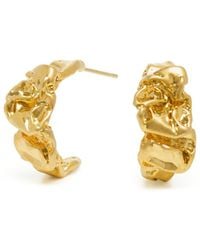 Shabella Nyc - Crinkle Hoops Earings - Lyst
