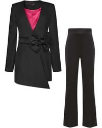 Tia Dorraine - Pearl Power Suit With Satin Bow Belt - Lyst