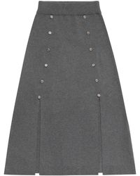 Peraluna - Blake Midi Knitted Skirt In Anthracite - Lyst