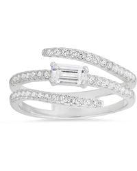 Kylie Harper - Sterling Baguette-Cut Crossover Statement Ring - Lyst