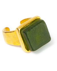 Smart Glass Jewelry - Recycled Wine Bottle Cube Ring Pine - Lyst