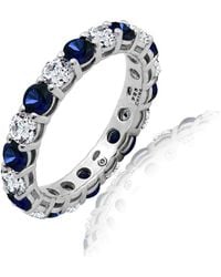 Diamonbliss - 3.5Mm Round Cut Prong Set Eternity Ring - Lyst