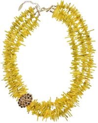 Farra - Bohemian Vibrant Multi-Layer Coral Bamboo Statement Necklace - Lyst