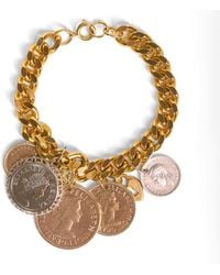 Caramel Vintage Jewellery - Penny Coin Charm Bracelet - Lyst