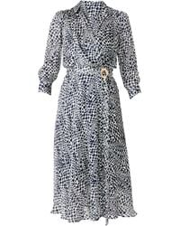 SACHA DRAKE - Herringbone Lurex Stripe Chiffon Midi Dress - Lyst