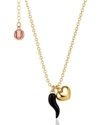 Unaloe - Vermeil Enamel Cornicello Necklace With Heart Charm – Handmade Italian Good Luck Symbol - Lyst