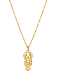 Posh Totty Designs - Yellow Gold Plated Lobster Charm Pendant Necklace - Lyst