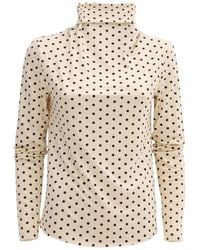 Julia Allert - Neutrals Basic Long Sleeve Top Polka Dot - Lyst