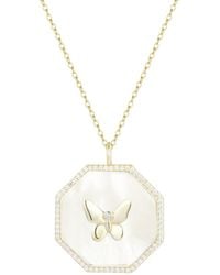 KAMARIA - Octagon Butterfly Medallion Necklace - Lyst