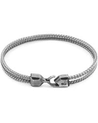 Anchor and Crew - Classic Grey Cromer Silver & Rope Bracelet - Lyst