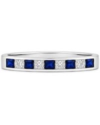 Artisan - 18K Princess Cut Sapphire & Diamond Channel Band Ring - Lyst