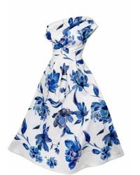Girl In Mind - Betty Asymmetric Floral Print Midi Dress - Lyst