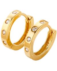 Posh Totty Designs - Cz Huggie Hoop Earrings - Lyst