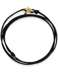 Nialaya - Wrap Around String Bracelet With Sterling Silver Gold Plated Lock - Lyst