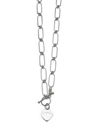 Von Treskow - Fine Open Clip Chain Necklace With Vt Flat Heart - Lyst