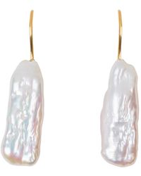 Ora Pearls - Corali Long Barboque Pearl Hook Earrings - Lyst