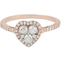 Artisan - Rose Gold White Diamond Heart Shape Ring - Lyst