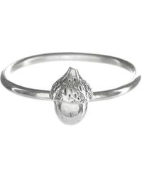 Lucy Flint Jewellery Acorn Ring Sterling Silver - Metallic