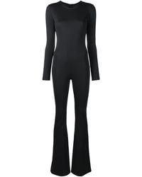 LIA ARAM - Flared Fitted Dive Fabric Jumpsuit - Lyst
