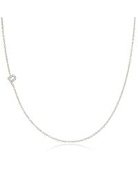 Maya Brenner - 14k Gold Asymmetrical Pavé Diamond Letter Necklace - White Gold - 16" | - Lyst