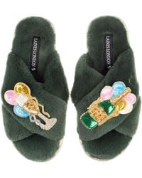 Laines London - Classic Laines Slippers With Birthday Bubbles Brooches - Lyst