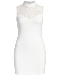 Conquista - Lace Detail Stretch Mini Dress - Lyst
