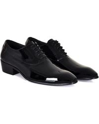 DAVID WEJ - Frederick Patent Leather Dress Shoe With Cuban Heel - Lyst