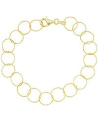 Spero London - Textured Circle Hoops Sterling Chain Bracelet - Lyst