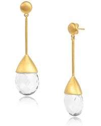 Moon London - Icy Neutral Crystals Drop Earrings - Lyst
