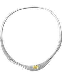 Arte Madrid - Sierra Sculpted Pavé Contour Collar Necklace - Lyst