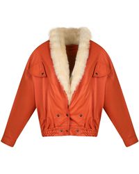 Zasta Studio - Highball Faux Fur Lining Bomber Leather Jacket - Lyst