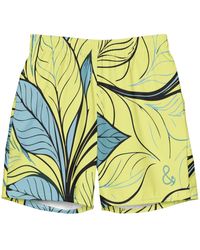 Anchor and Crew - Exotic Leaves Pattern Recycled Fabric Swim Shorts - Lyst