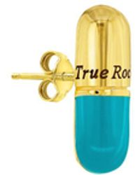 True Rocks - Turquoise Enamel & 18kt Gold Plated Pill Stud - Lyst