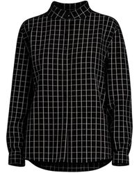 Tantra Spain Sl - Checkered Shirt With Mandarin Collar And Embroidery On The Shoulder And Back - Lyst