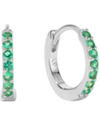 Vanhi - Kiki Crystal Huggie Earrings - Lyst