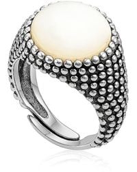 Unaloe - Sterling Shield Ring With Luminous Mother Of Pearl - Lyst