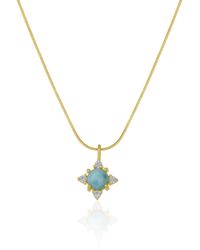 Spero London - Moonstone Sterling Pendant Necklace With Fine Italian Chain - Lyst