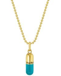 True Rocks - Small Pill Pendant 18kt Gold-plated & Turquoise Enamel - Lyst